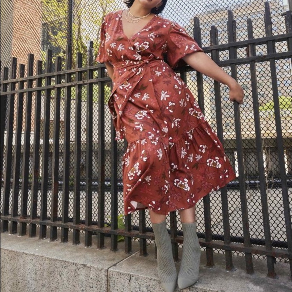 Eloquii Puff Sleeve Wrap Dress